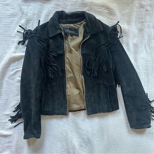 -SOLD- Wilson’s Leather suede fringe biker jacket